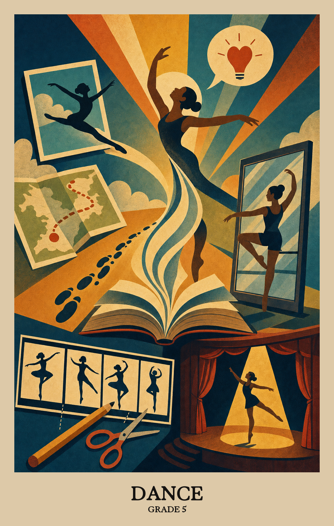 Illustration of what students learn in Grade 5 Arts: Dance